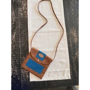 Guatemala Handmade Crossbody Pouch – Woven Textile & Faux Suede Mini Bag